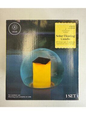 Solar Floating Candle by Ashland 5.8" LED Pond/Pool Light • Auto On at Dusk NEW